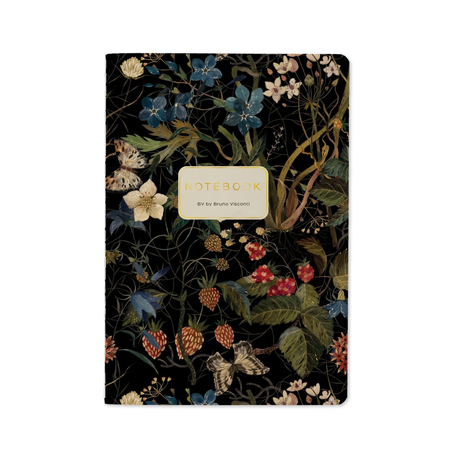 Floral notebook with a dark background